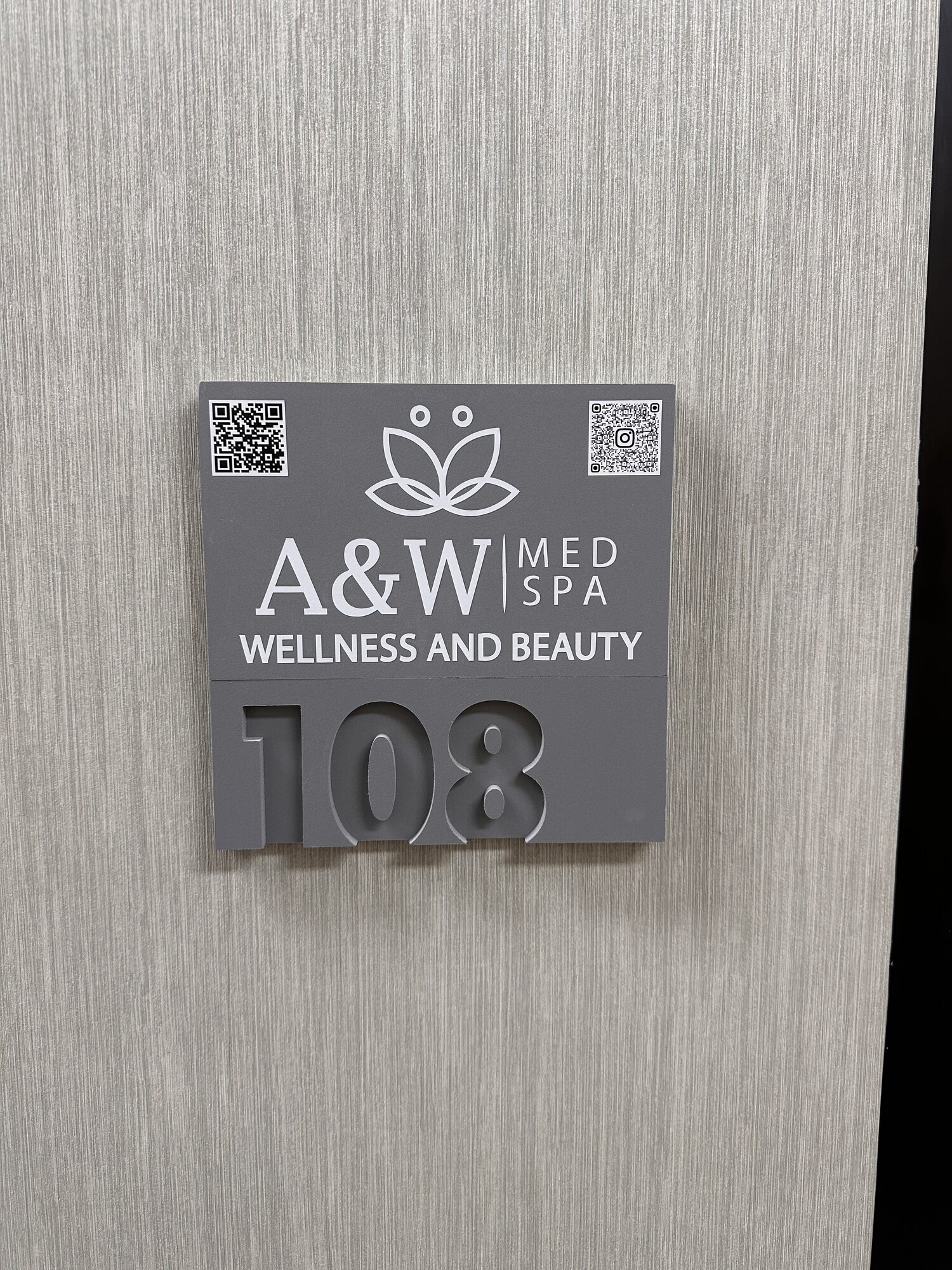 A&W suite identification sign